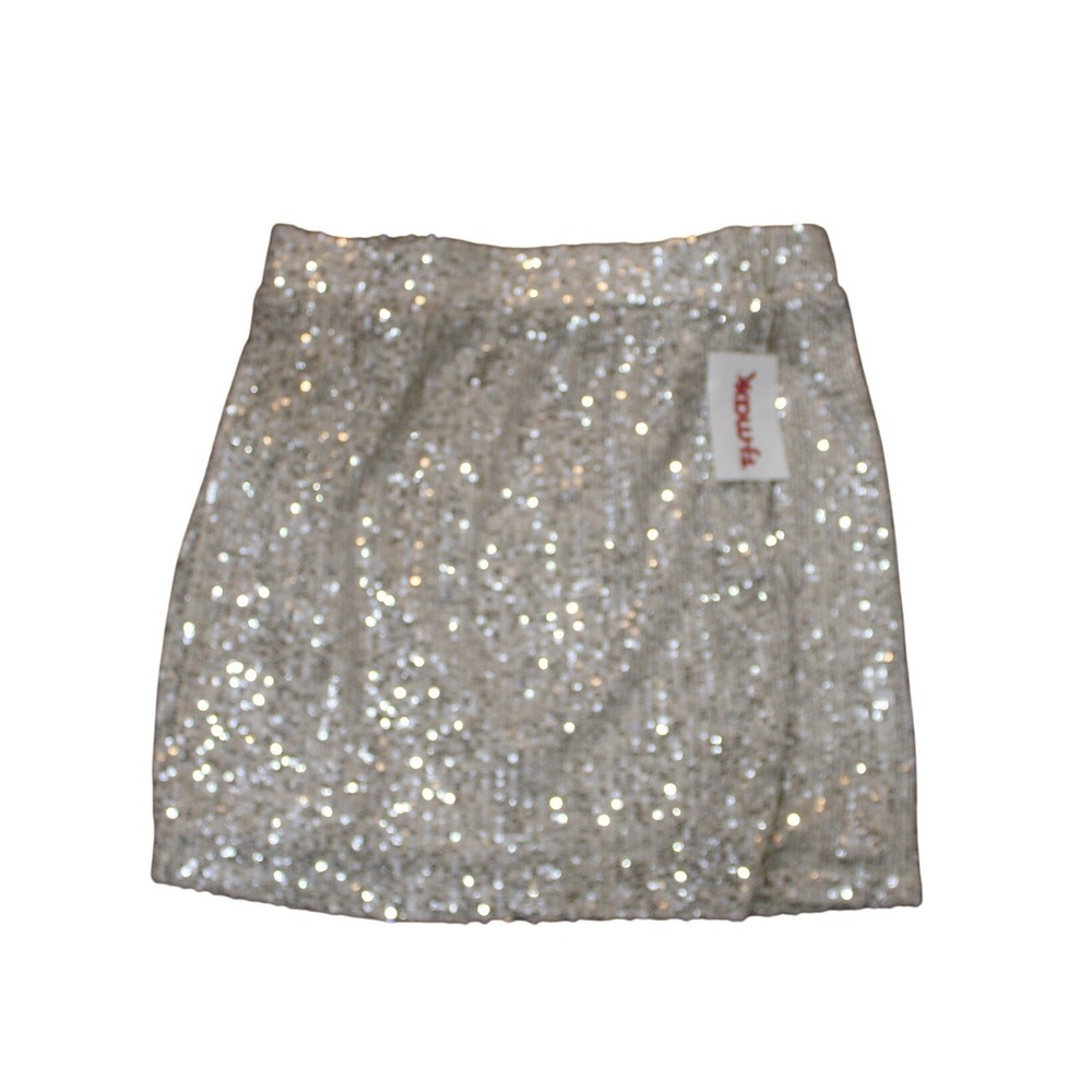 Love on a Hanger Sequin Mini Skirt Women Size‎ S Silver